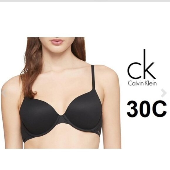 Calvin Klein Perfectly Fit Modern TShirt Bra Black Size 30C - Picture 1 of 13